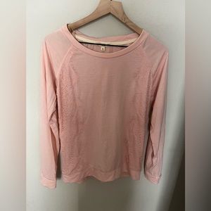 REWIND long sleeve pink shirt with lace size medium nwt